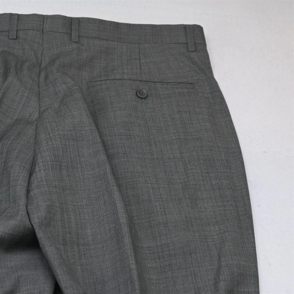 Richard Harris 46R 36x32 Gray Sharkskin Wool Double Breasted Jacket Pants Suit